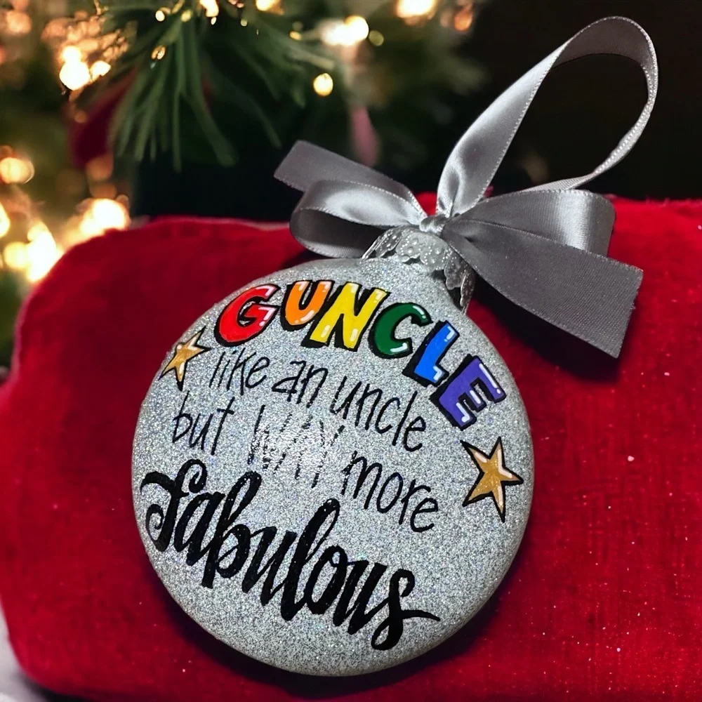 Christmas Ornament: GUNCLE – Your Fabulous Holiday Sidekick! Handmade Gift